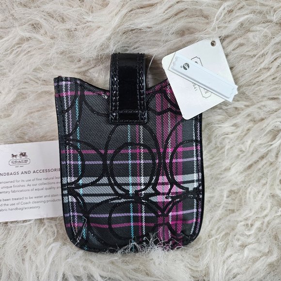 Coach F61214 Puppy Love Black Multi Colour Tartan Electric Case - Picture 2 of 8